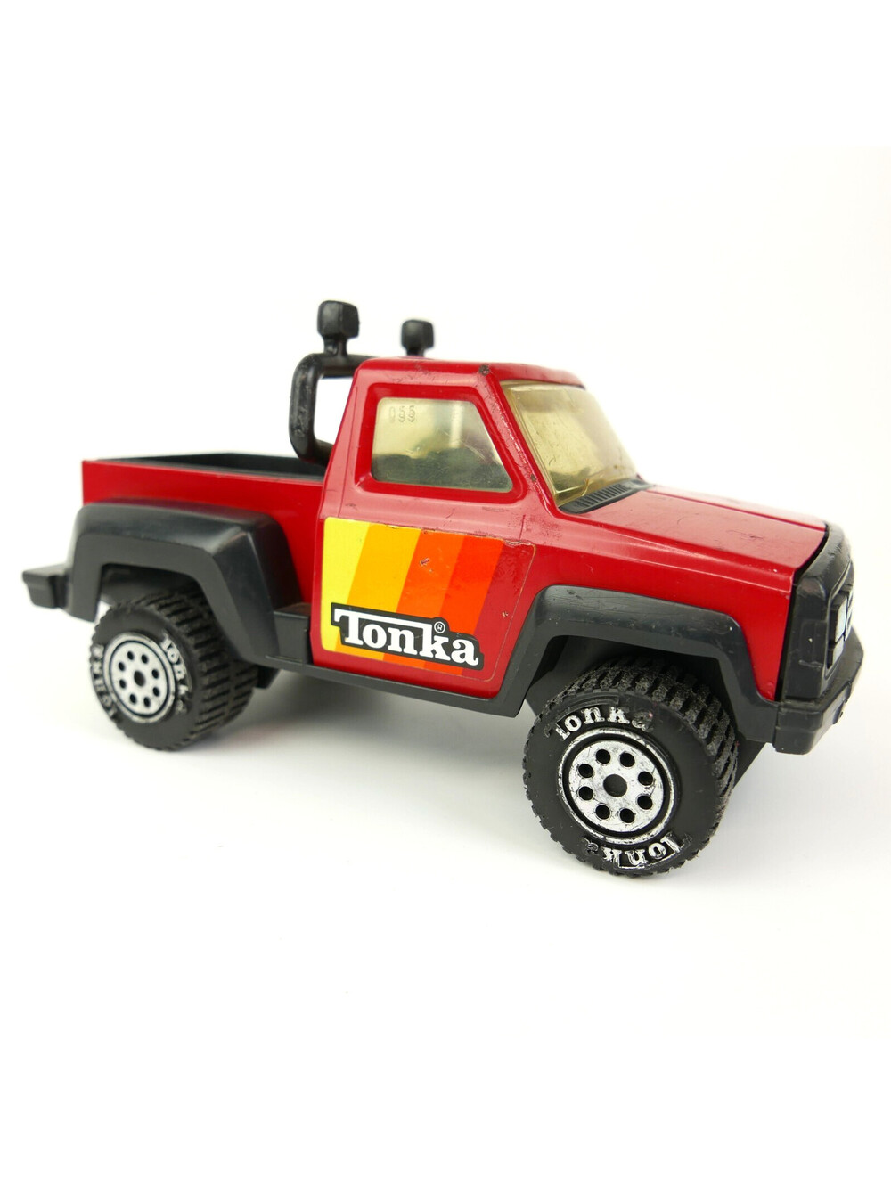 Vintage 1979 Tonka Pickup Truck Red Steel & Plastic Step Side 4x4 Roll Bar Toy